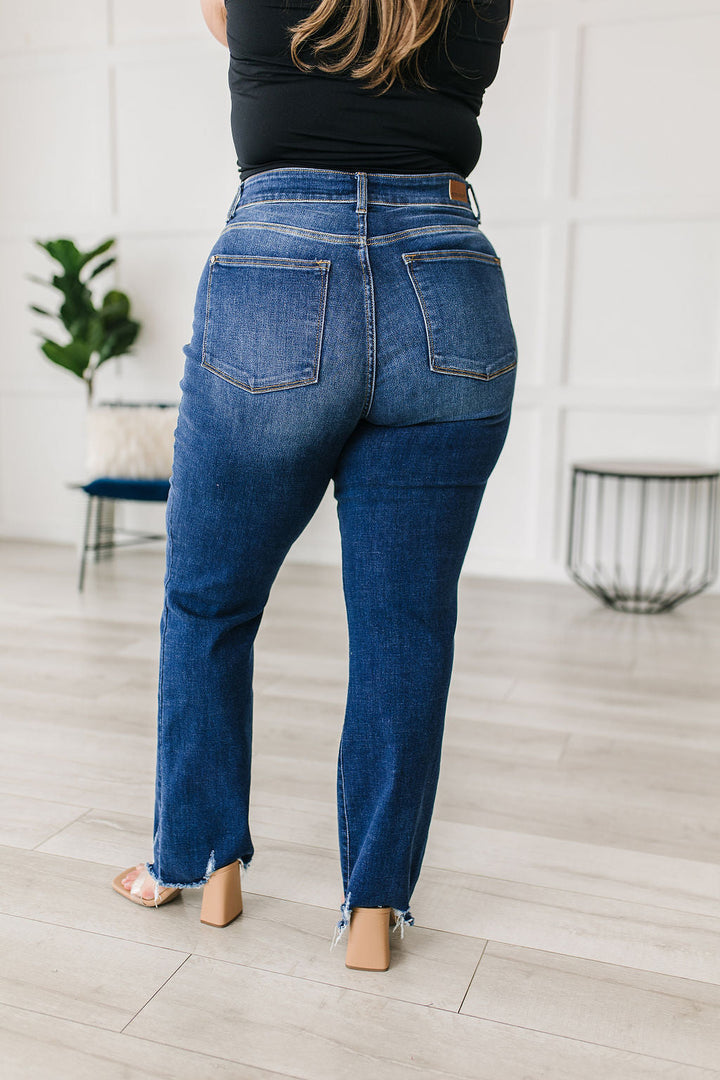 Judy Blue Charity Mid Rise Distressed Hem Bootcut Jeans-Jeans-Krush Kandy, Women's Online Fashion Boutique Located in Phoenix, Arizona (Scottsdale Area)
