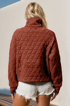 Half Zip Long Sleeve Quilted Sweatshirt with Pocket-Jackets-Krush Kandy, Women's Online Fashion Boutique Located in Phoenix, Arizona (Scottsdale Area)