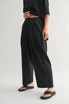 Dune Drift Cotton Blend Wide Leg Pants-Pants-Krush Kandy, Women's Online Fashion Boutique Located in Phoenix, Arizona (Scottsdale Area)