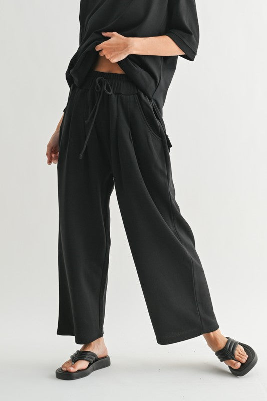 Dune Drift Cotton Blend Wide Leg Pants-Pants-Krush Kandy, Women's Online Fashion Boutique Located in Phoenix, Arizona (Scottsdale Area)