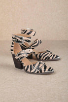 Zebra Hendrix Strappy Buckle Sandal-Shoes-Krush Kandy, Women's Online Fashion Boutique Located in Phoenix, Arizona (Scottsdale Area)