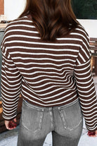 Cocoa Stripe Long Sleeve Tee-Tops-Krush Kandy, Women's Online Fashion Boutique Located in Phoenix, Arizona (Scottsdale Area)
