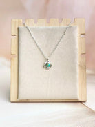 Delicate Sterling Silver & Turquoise Flower Necklaces-Necklaces-Krush Kandy, Women's Online Fashion Boutique Located in Phoenix, Arizona (Scottsdale Area)