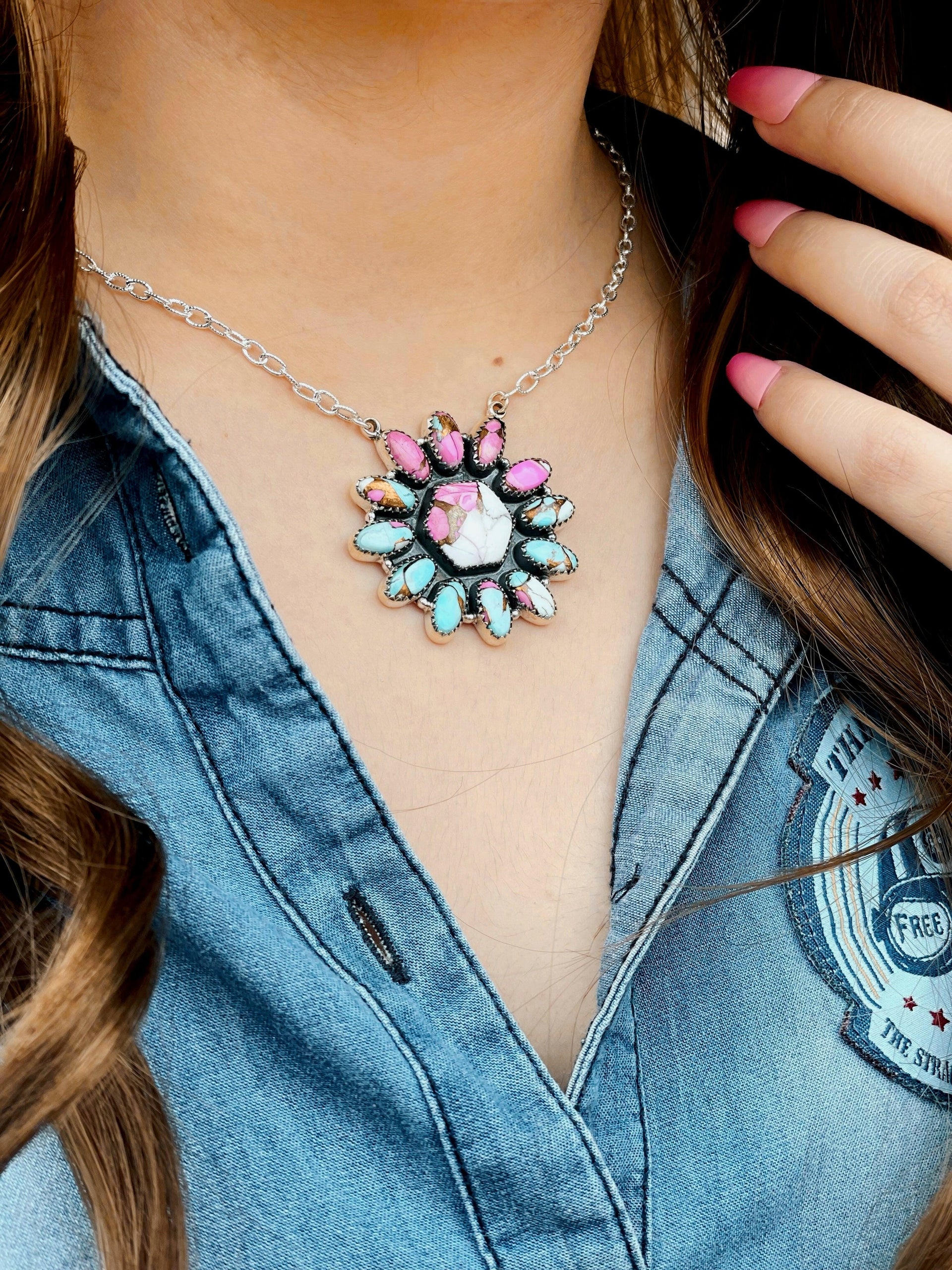 Cotton Candy Cluster Necklace no. 33-Necklaces-Krush Kandy, Women's Online Fashion Boutique Located in Phoenix, Arizona (Scottsdale Area)