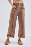 Mineral Washed Raw Hems Pants