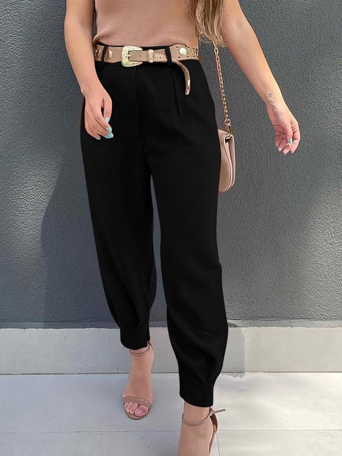 High Waist Cropped Pants-Krush Kandy, Women's Online Fashion Boutique Located in Phoenix, Arizona (Scottsdale Area)