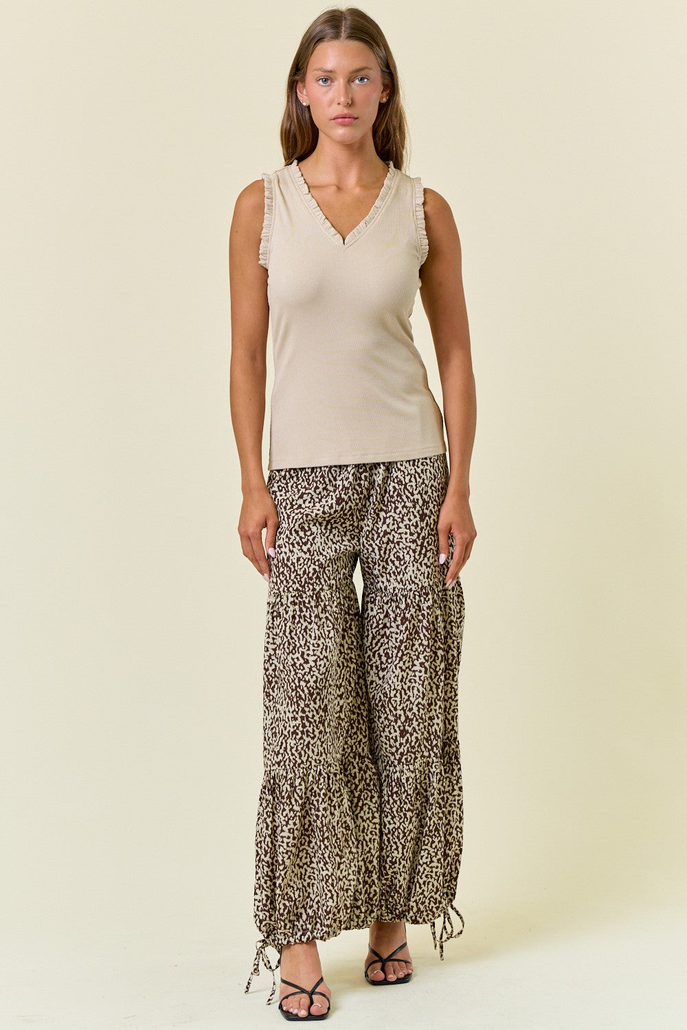 Printed Smocked Waist Tiered Wide-Leg Pants-Pants-Krush Kandy, Women's Online Fashion Boutique Located in Phoenix, Arizona (Scottsdale Area)