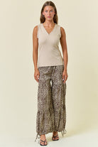 Printed Smocked Waist Tiered Wide-Leg Pants-Pants-Krush Kandy, Women's Online Fashion Boutique Located in Phoenix, Arizona (Scottsdale Area)
