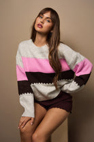 Cocoa Rose Colorblock Sweater-Sweater-Krush Kandy, Women's Online Fashion Boutique Located in Phoenix, Arizona (Scottsdale Area)
