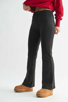 Cotton Blend Foldover Flared Leggings-Leggings-Krush Kandy, Women's Online Fashion Boutique Located in Phoenix, Arizona (Scottsdale Area)