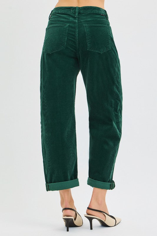 High Rise Crop Barrel Corduroy Pants-Jeans-Krush Kandy, Women's Online Fashion Boutique Located in Phoenix, Arizona (Scottsdale Area)