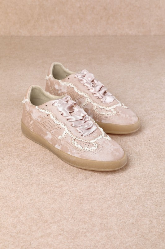 Eleanor -Bows And Pearl Lace Accents Sneakers-Sneakers-Krush Kandy, Women's Online Fashion Boutique Located in Phoenix, Arizona (Scottsdale Area)