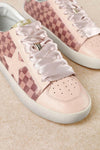 Alex - Star Lace-up Checkered Sneakers With Gold Contrast-Shoes-Krush Kandy, Women's Online Fashion Boutique Located in Phoenix, Arizona (Scottsdale Area)