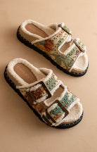 Studded Buckle Fleece-lined Slides-Sandals-Krush Kandy, Women's Online Fashion Boutique Located in Phoenix, Arizona (Scottsdale Area)