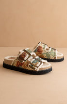 Studded Buckle Fleece-lined Slides-Sandals-Krush Kandy, Women's Online Fashion Boutique Located in Phoenix, Arizona (Scottsdale Area)