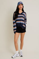 Coastal Breeze Striped Knit Sweater-Sweaters-Krush Kandy, Women's Online Fashion Boutique Located in Phoenix, Arizona (Scottsdale Area)