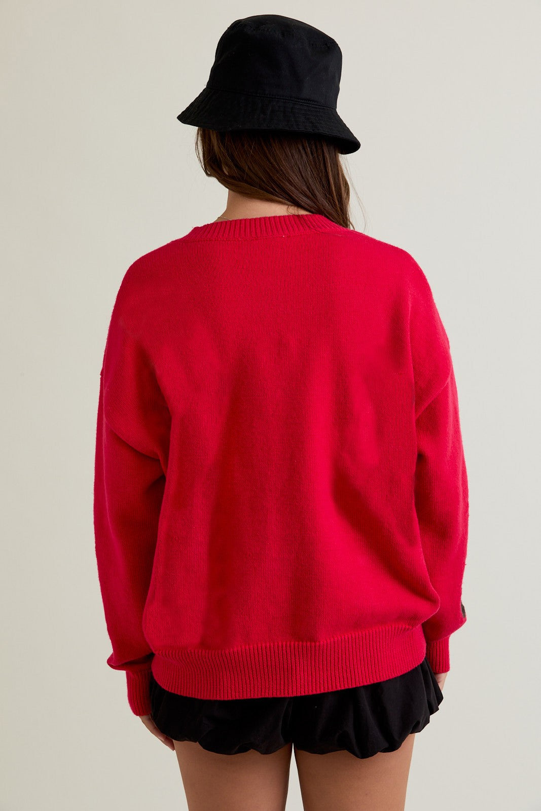 Teddy Time Red Knit Cardigan-Cardigans-Krush Kandy, Women's Online Fashion Boutique Located in Phoenix, Arizona (Scottsdale Area)