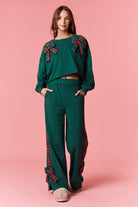 PLAID PADDED BOW & BAND DETAILED FRENCH TERRY TRACK PANTS-Pants-Krush Kandy, Women's Online Fashion Boutique Located in Phoenix, Arizona (Scottsdale Area)