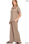 Scuba Half Zip Top & Wide Leg Pants Set