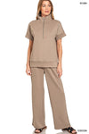Scuba Half Zip Top & Wide Leg Pants Set