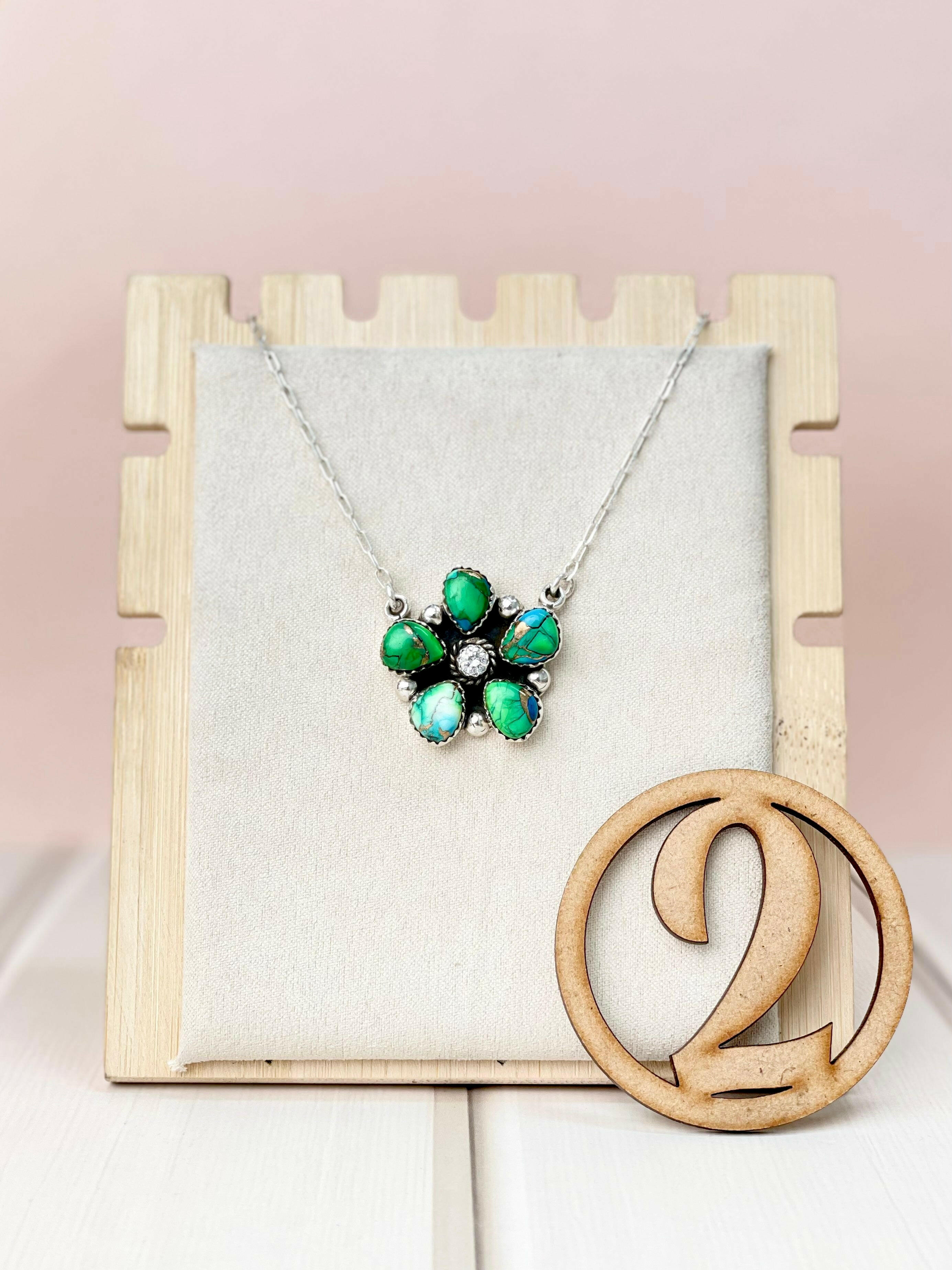 Peacock Dahlia One of a Kind Necklace-Necklaces-Krush Kandy, Women's Online Fashion Boutique Located in Phoenix, Arizona (Scottsdale Area)