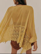 Lace V-Neck Ruffle Long Sleeve Cover-Up-Blouses-Krush Kandy, Women's Online Fashion Boutique Located in Phoenix, Arizona (Scottsdale Area)