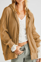 Zip-Up Long Sleeve Jacket-Jackets-Krush Kandy, Women's Online Fashion Boutique Located in Phoenix, Arizona (Scottsdale Area)