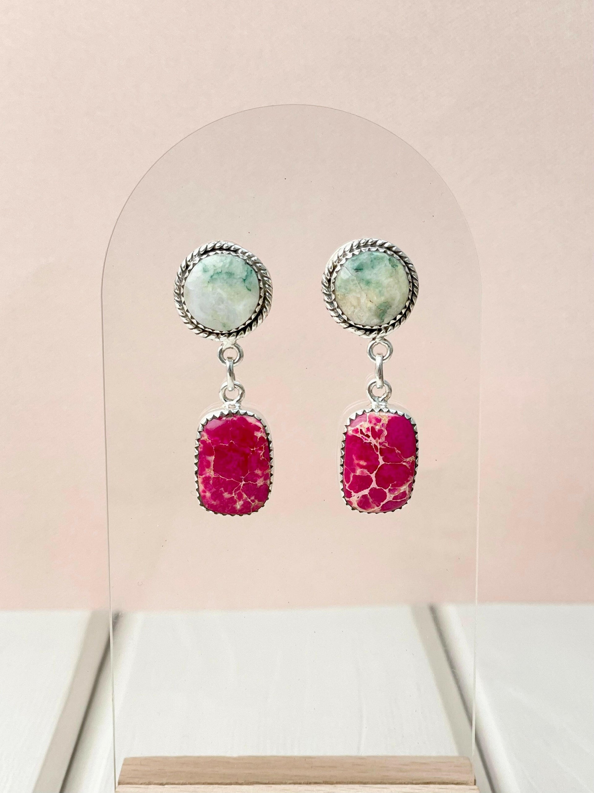 One of a Kind Desert Jasper Slab Earrings-Earrings-Krush Kandy, Women's Online Fashion Boutique Located in Phoenix, Arizona (Scottsdale Area)