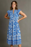 Santorini Breeze Two-Tone Midi Dress-Dresses-Krush Kandy, Women's Online Fashion Boutique Located in Phoenix, Arizona (Scottsdale Area)