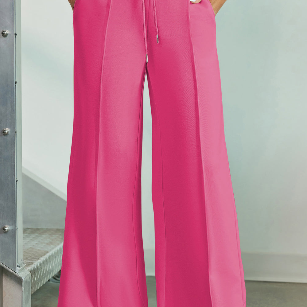 Drawstring Wide Leg Pants with Pockets-Krush Kandy, Women's Online Fashion Boutique Located in Phoenix, Arizona (Scottsdale Area)