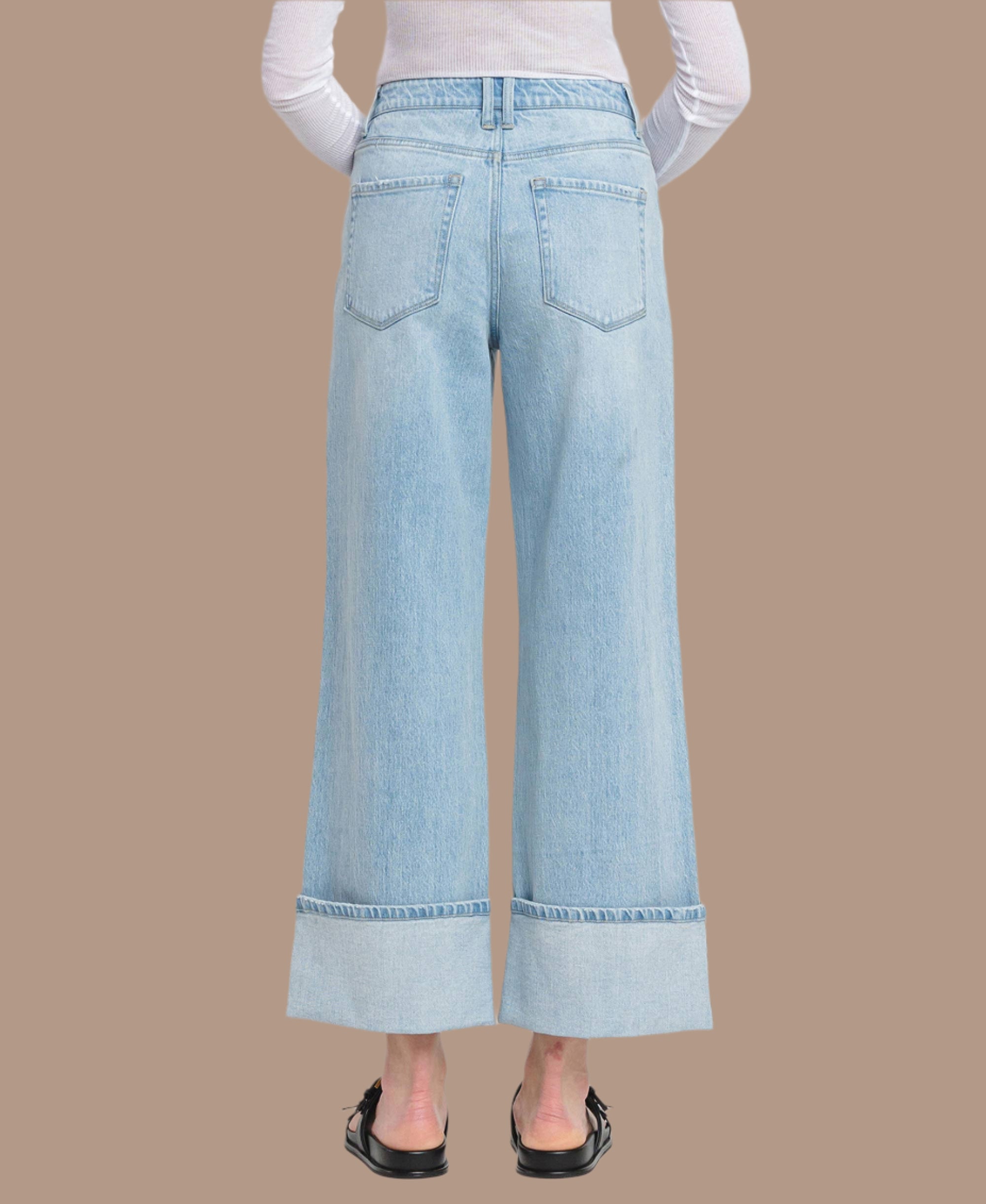 Skyline Cuffed Super High Rise Baggy Wide Jeans-Denim-Krush Kandy, Women's Online Fashion Boutique Located in Phoenix, Arizona (Scottsdale Area)