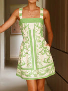 Printed Square Neck Midi Dress-Dresses-Krush Kandy, Women's Online Fashion Boutique Located in Phoenix, Arizona (Scottsdale Area)