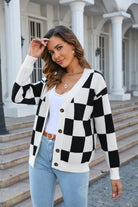 Angel Wings Button-Up V-Neck Dropped Shoulder Cardigan-Cardigans-Krush Kandy, Women's Online Fashion Boutique Located in Phoenix, Arizona (Scottsdale Area)