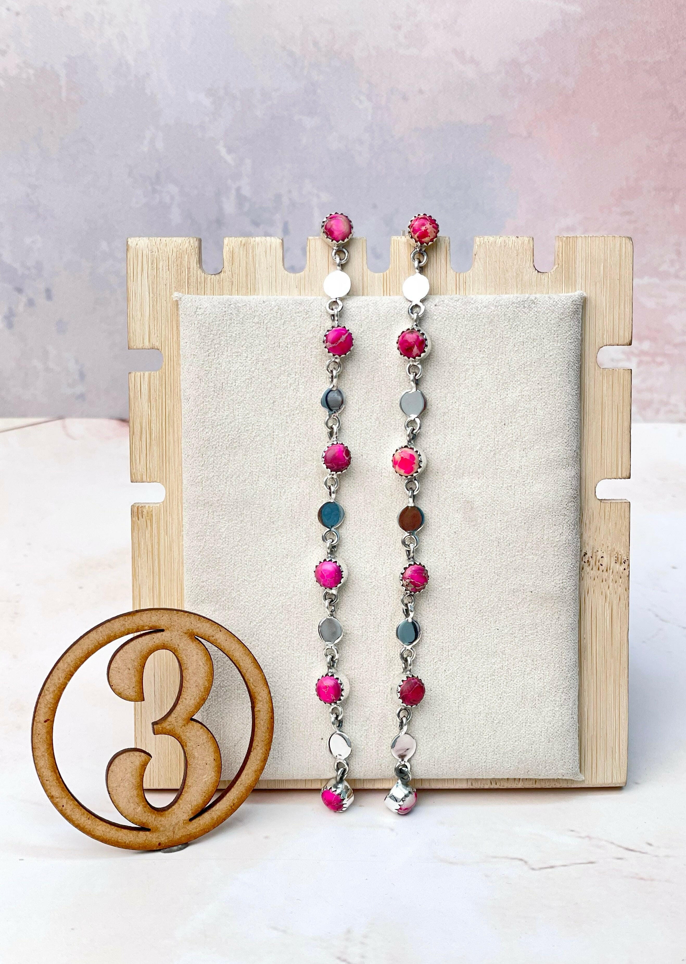 Desert Jasper Long Earrings-Earrings-Krush Kandy, Women's Online Fashion Boutique Located in Phoenix, Arizona (Scottsdale Area)