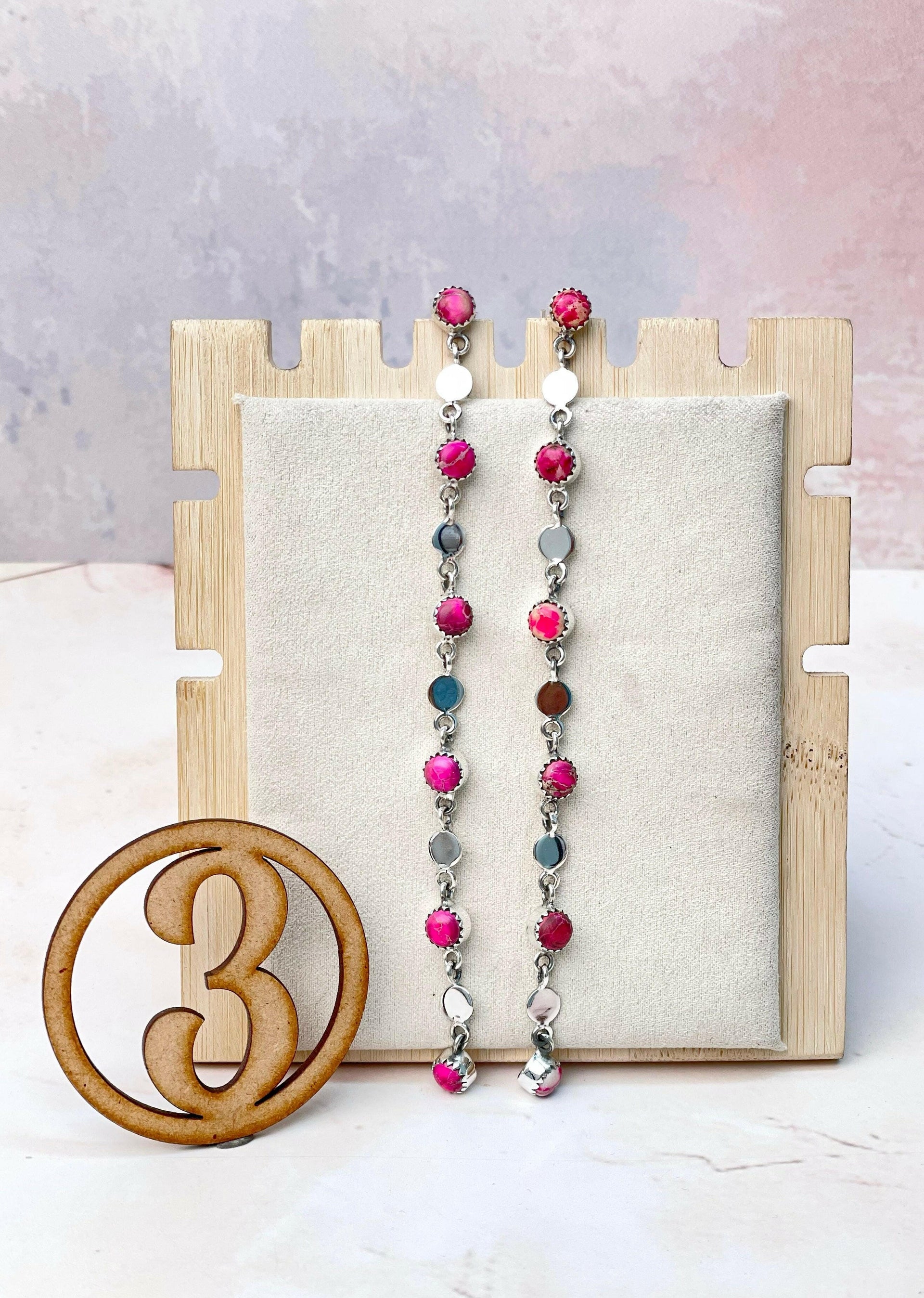 Desert Jasper Long Earrings-Earrings-Krush Kandy, Women's Online Fashion Boutique Located in Phoenix, Arizona (Scottsdale Area)