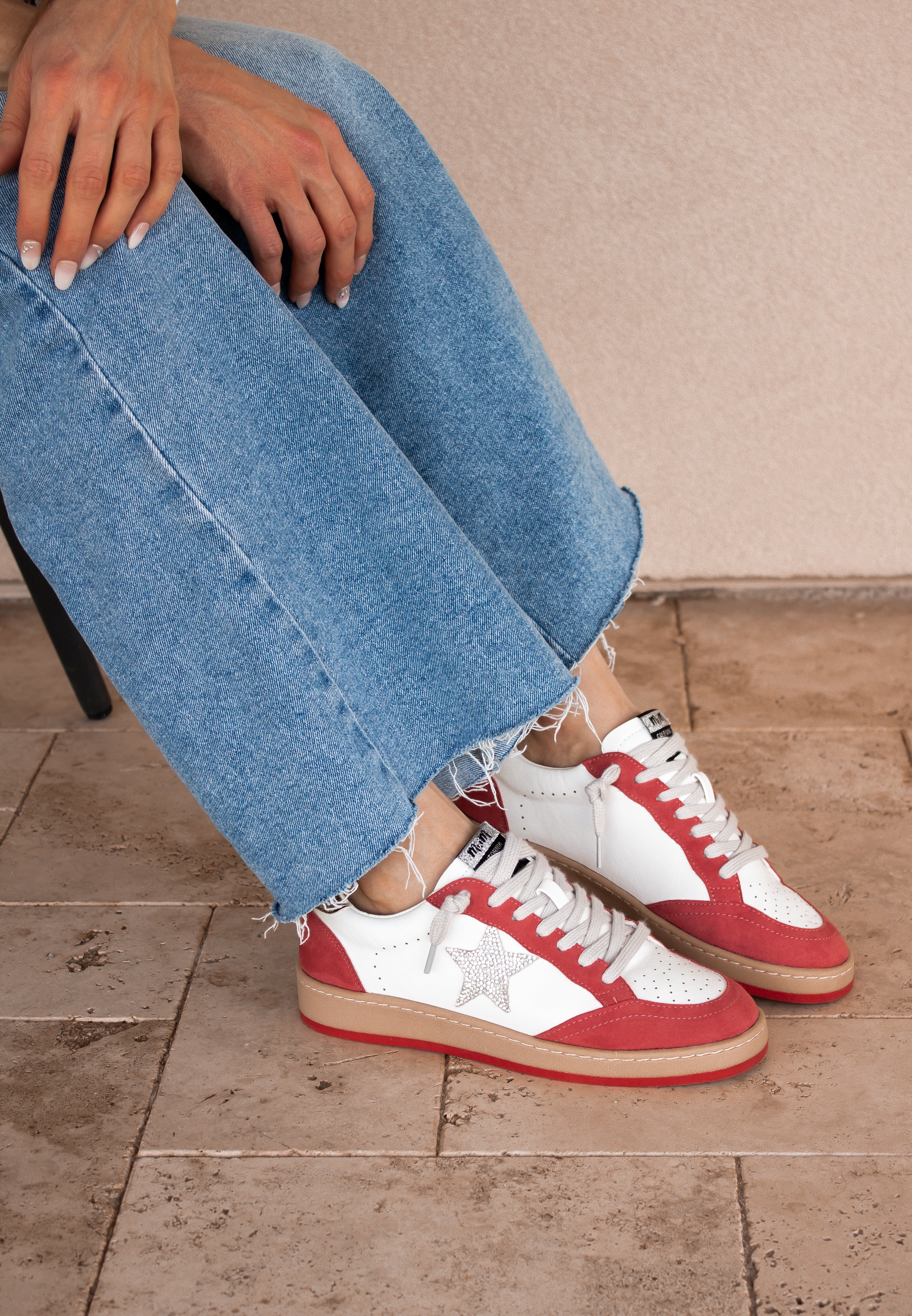 SAMBA Vintage Vibe Star Sneakers - Vintage Red-Sneakers-Krush Kandy, Women's Online Fashion Boutique Located in Phoenix, Arizona (Scottsdale Area)