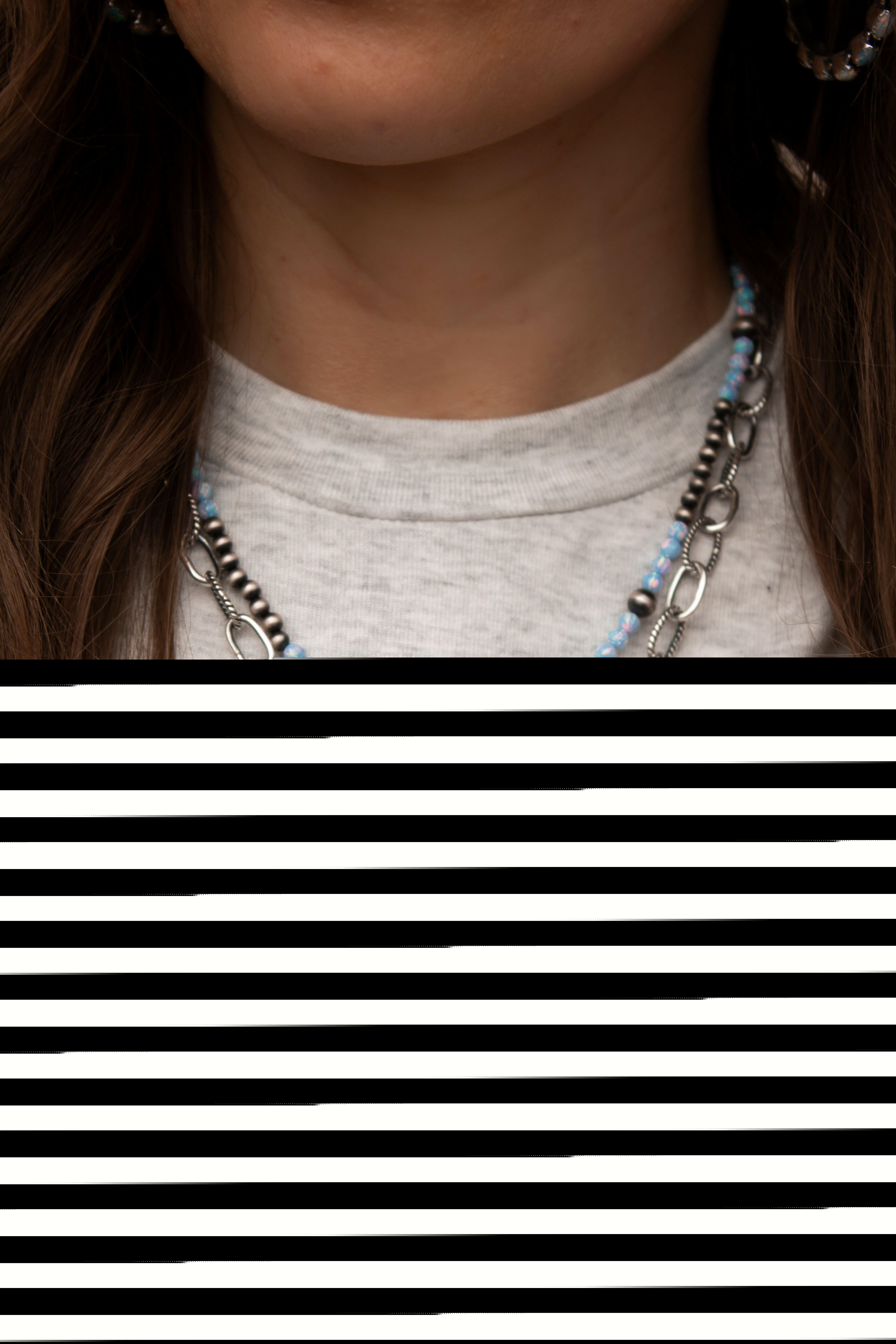 Sterling Silver Duo Chain Necklace & Bracelet-Chain Necklaces-Krush Kandy, Women's Online Fashion Boutique Located in Phoenix, Arizona (Scottsdale Area)