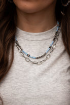 Sterling Silver Duo Chain Necklace & Bracelet-Chain Necklaces-Krush Kandy, Women's Online Fashion Boutique Located in Phoenix, Arizona (Scottsdale Area)