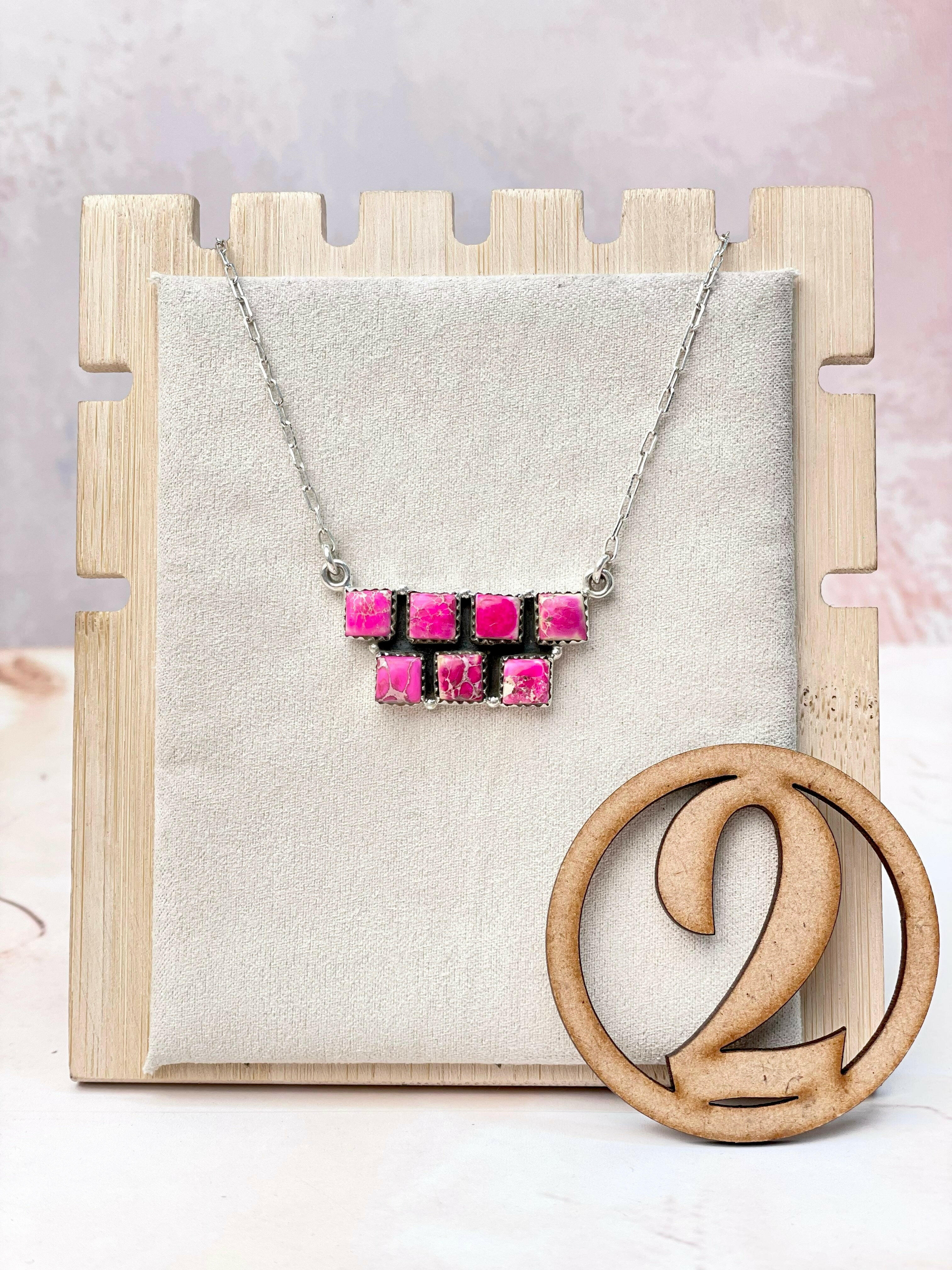 Desert Jasper Square Bar Necklace-Necklaces-Krush Kandy, Women's Online Fashion Boutique Located in Phoenix, Arizona (Scottsdale Area)