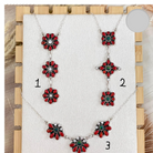 Red Opal Trio Cluster Necklaces-Chain Necklaces-Krush Kandy, Women's Online Fashion Boutique Located in Phoenix, Arizona (Scottsdale Area)