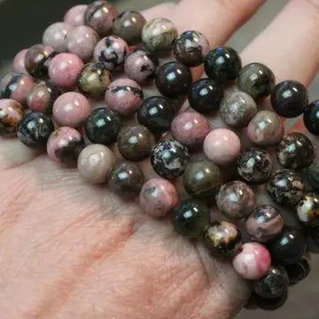 8mm Rhodonite Beaded Stretch Bracelet-Chain Bracelets-Krush Kandy, Women's Online Fashion Boutique Located in Phoenix, Arizona (Scottsdale Area)