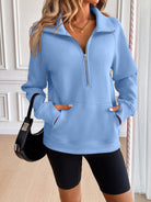 Ivy Lane Half Zip Raglan Sleeve Sweatshirt-Krush Kandy, Women's Online Fashion Boutique Located in Phoenix, Arizona (Scottsdale Area)