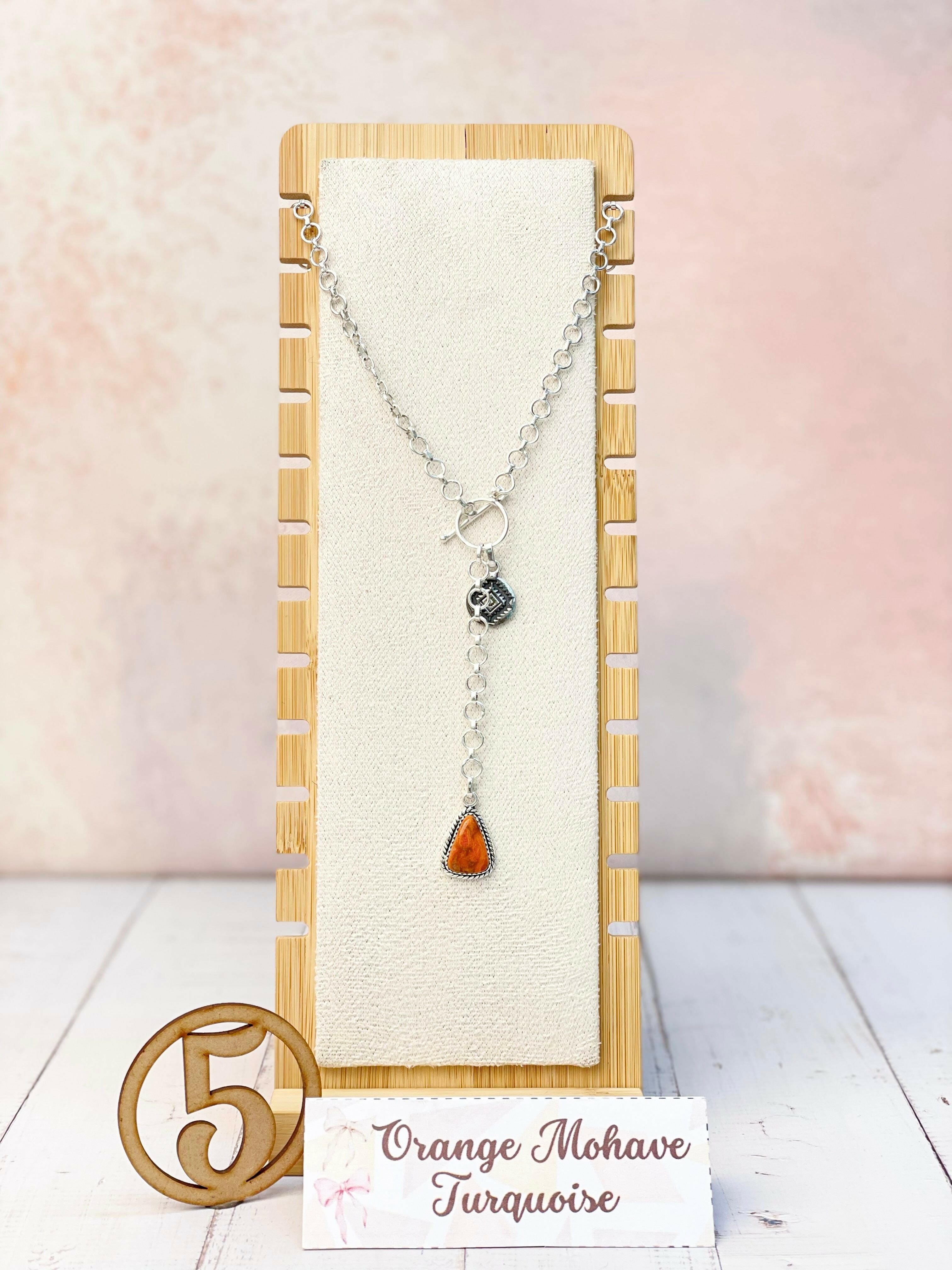 Ayla's Sterling Aztec Stone Drop Necklace-Necklaces-Krush Kandy, Women's Online Fashion Boutique Located in Phoenix, Arizona (Scottsdale Area)