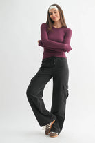 Four Way Stretch Versatile Pullover Top-Long Sleeve Tops-Krush Kandy, Women's Online Fashion Boutique Located in Phoenix, Arizona (Scottsdale Area)