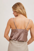 Silky Lace Trim Camisole-Tanks-Krush Kandy, Women's Online Fashion Boutique Located in Phoenix, Arizona (Scottsdale Area)