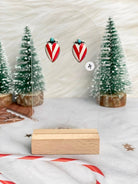 Holly Jolly Red & White Christmas Earrings-Earrings-Krush Kandy, Women's Online Fashion Boutique Located in Phoenix, Arizona (Scottsdale Area)