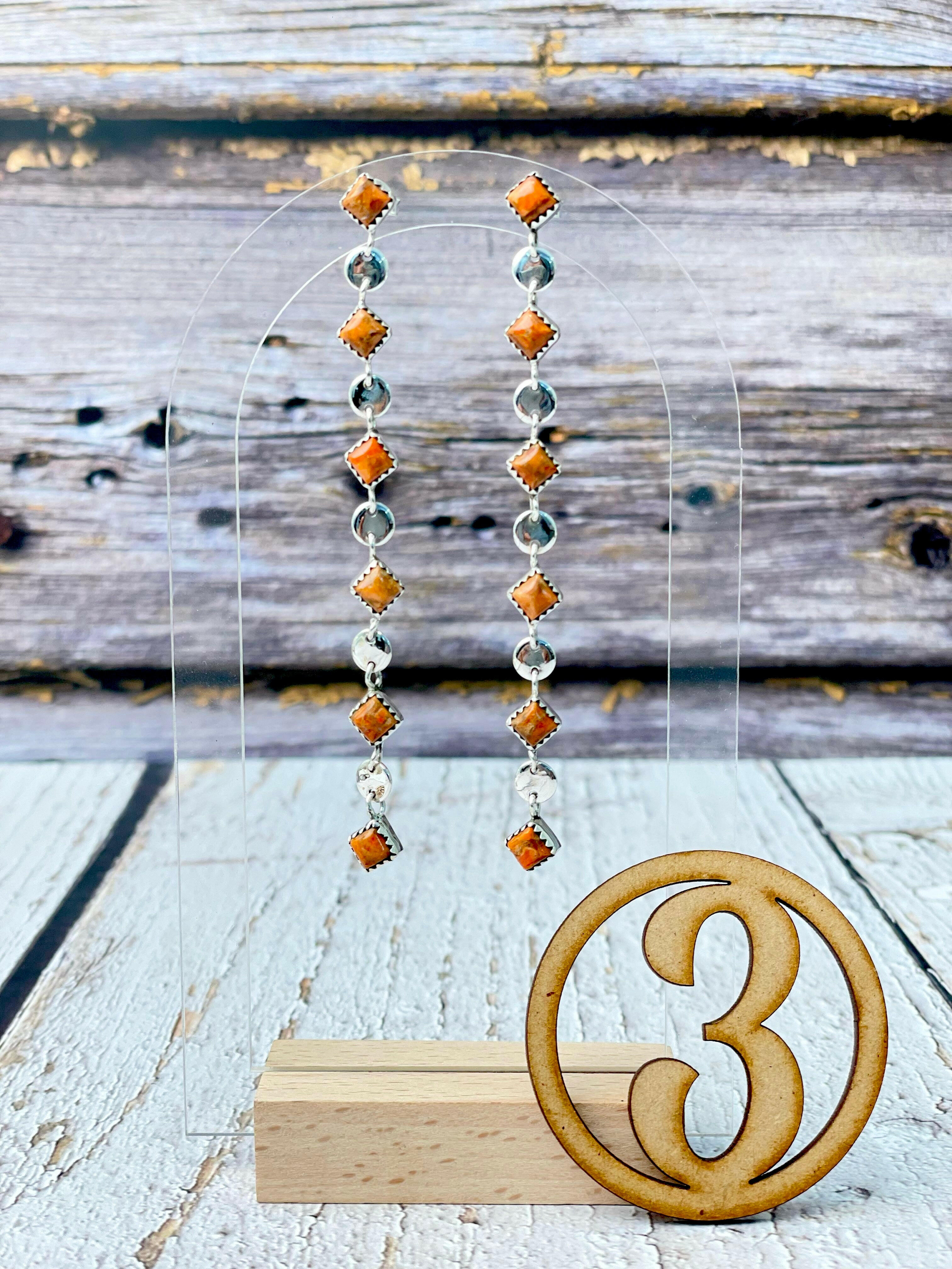 Kristyn's Dangle Statement Sterling Silver Stone Earrings-Earrings-Krush Kandy, Women's Online Fashion Boutique Located in Phoenix, Arizona (Scottsdale Area)