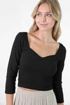 Peak-A-Boo, Sweatheart Crop Top-Long Sleeve Tops-Krush Kandy, Women's Online Fashion Boutique Located in Phoenix, Arizona (Scottsdale Area)