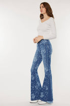 Kancan High-Rise Floral Flare Jeans-Denim-Krush Kandy, Women's Online Fashion Boutique Located in Phoenix, Arizona (Scottsdale Area)