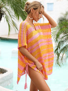 Tassel Openwork Striped V-Neck Cover Up-Krush Kandy, Women's Online Fashion Boutique Located in Phoenix, Arizona (Scottsdale Area)